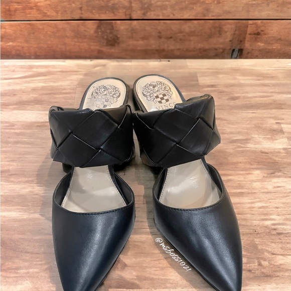 Vince Camuto Women’s Slide On Heel W/Woven Band Black Sz 7 - Picture 4 of 7